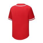 PSOOO Mens Baseball Jersey Button Down Shirts Short Sleeve Hipster Hip Hop Sports Uniforms Red