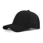 VOBOOM Men Quick Dry Baseball Cap Laser Cut Mesh Ball Curved Brim Snapback Hat (Black)