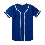 EALER BJW80 Womens Button Down Baseball Jersey, Blank Softball Team Uniform, Hip Hop Hipster Plain Tshirts Short Sleeve Active Tee Shirts Blue