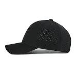 VOBOOM Men Quick Dry Baseball Cap Laser Cut Mesh Ball Curved Brim Snapback Hat (Black)