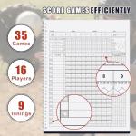 HIGHRAZON Baseball Softball Scorebook, 35 Games 9 Innings 8.5" x 11" Large Print, Score Keeping Book for Stats with Stickers, Baseball Softball Score Book for Scorekeeper, Coach, Family (Horizontal)
