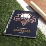 HIGHRAZON Baseball Softball Scorebook, 35 Games 9 Innings 8.5" x 11" Large Print, Score Keeping Book for Stats with Stickers, Baseball Softball Score Book for Scorekeeper, Coach, Family (Horizontal)