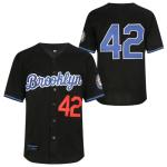 Men's Black Legend Baseball Jersey Number 42 Vintage Stitched Retro Button Down Shirts, X-Large
