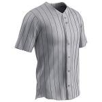Champro Ace Polyester Button Front Baseball Jersey, Adult X-Large, Grey, Black Pin
