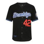 Men's Black Legend Baseball Jersey Number 42 Vintage Stitched Retro Button Down Shirts, X-Large