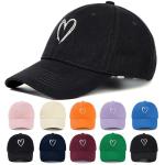 Zando 2026 Trendy Unisex Valentines Baseball Caps Embroidered Heart Hats for Women Preppy Dad Mom Adjustable White Ball Cap Plain Cotton Trucker Hat for Workout Running Golf Tennies Travel One Size