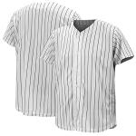 Baseball Jersey for Men and Women, Baseball Shirts for Custom Button up Shirt,Hipster Hip Hop Sports Uniforms(White-blackstripe,XL)