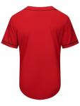 SHIJIXING Blank Plain Baseball Jersey Shirt, Short Sleeve Button Down Shirts, Hip Hop Sports Uniform for Men and Women Adult(2XL, Red)