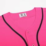 Pullonsy Pink Softball Baseball Jersey for Men Women 80s 90s 00s 10s Hip Hop Shirts Party Gift Streetwear Black Stripe-Hot Pink Jersey,Men Size Large