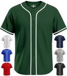 Exxact Sports Blank Baseball Jersey, Unisex Classic Button Down Softball Jersey for Men & Women, Comfortable for All-Day Wear - (Dark Green,AS)