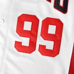 TKJPYWYH Ricky Vaughn 99 Movie Baseball Jersey,90s Hip Hop Clothing Stitched Sports Fan Shirt Navy Grey White S-3XL(99 White,Small)