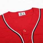 Pullonsy Red Plain Baseball Jerseys for Men Women Unisex Button Up Shirts Classic Sports Uniforms White/Black Stripe-Red Jersey,Men Size Medium