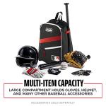 Franklin Sports MLB Baseball Batpack Bag - Youth Baseball, Softball and Teeball Bag - Equipment Backpack For Sports - Holds (2) Bats - Black/Red/White