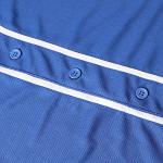 MESOSPERO Blank Jersey Plain Hipster Hip Hop for Men Button-Down Baseball Jersey Short Sleeve Shirt White Black Red Grey S-3XL (Blank Blue, XXX-Large)