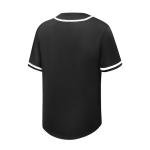 PSOOO Mens Baseball Jersey Button Down Shirts Short Sleeve Hipster Hip Hop Sports Uniforms Black