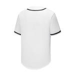 PSOOO Mens Baseball Jersey Button Down Shirts Short Sleeve Hipster Hip Hop Sports Uniforms White