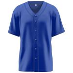 Sianline Baseball Jerseys Blank Button Down Shirts Plain Casual Short Sleeve Hipster Hip Hop Sports Adults Uniforms Bright Blue