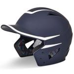 CHAMPRO HX Legend Plus Performance Baseball Batting Helmet with Removeable Jaw Guard in Two-Tone Color Matte Finish, Navy, White, Senior, Model Number: HXM2NYS