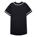 EALER BJ80 Series Mens Baseball Jersey Button Down Shirts Short Sleeve Hipster Hip Hop Sports Uniforms Black