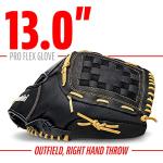 Franklin Sports Pro Flex Right Hand Throw Glove, 13-Inch, Black/Brown