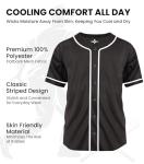 Exxact Sports Blank Baseball Jersey, Unisex Classic Button Down Softball Jersey for Men & Women, Comfortable for All-Day Wear - (Black,AM)