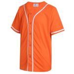 Pullonsy Orange Baseball Jersey for Men Women Old School Classic Sports Uniform T-Shirts Athletic Outwear Tops White Stripe-Orange Jersey,Men Size Large