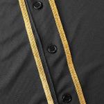 MESOSPERO Blank Baseball Jersey for Men, Button Down Plain Short Sleeve Hipster Hip Hop T Shirts White Black Red Yellow Orange Grey Blue(an Dark Grey,X-Large)