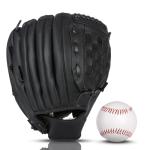 HolyElks Baseball Glove + Ball Sets, Softball Glove, Baseball Mitt, 10.5''-12.5'' for Youth Adult Training and Beginner Play, Synthetic Leather Softball Mitt, Right Hand Throw (Black, 12.5")