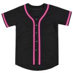 Repawu Kids Baseball Jersey Button Down Hip Hop Personalized Sport T Shirts Tops Baseball Shirt for Boys Girls Toddler 2T-12Y (US, Age, 6 Years, Black-Pink)