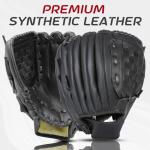 HolyElks Baseball Glove + Ball Sets, Softball Glove, Baseball Mitt, 10.5''-12.5'' for Youth Adult Training and Beginner Play, Synthetic Leather Softball Mitt, Right Hand Throw (Black, 12.5")