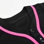 Repawu Kids Baseball Jersey Button Down Hip Hop Personalized Sport T Shirts Tops Baseball Shirt for Boys Girls Toddler 2T-12Y (US, Age, 6 Years, Black-Pink)