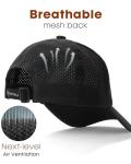 FURTALK Lightweight Quick Dry Baseball Cap Breathable Tucker Hat Laser Cut Air Mesh-Back Cooling Golf Hat, Black