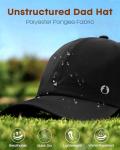 FURTALK Lightweight Quick Dry Baseball Cap Breathable Tucker Hat Laser Cut Air Mesh-Back Cooling Golf Hat, Black