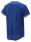 CUTHBERT Solid Baseball Jersey Shirt for Men and Women, Plain Short Sleeves Button Down T-Shirt(Blue XL)