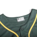 DEHANER Green Customized Baseball Jersey Men Women Button Down Shirt New Year Party Streetwear Yellow Stripe-Dark Green Jersey Size X-Large