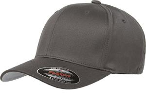Flexfit Men's Wooly Combed Twill Fitted Baseball Cap, White, Small-Medium