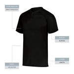 Augusta Sportswear Attain Wicking Two-Button Baseball Jersey Black M