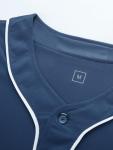 SPTEHW Blank Plain Baseball Jersey Short Sleeve Button Down Shirts Sports Hip Hop Hipster Jersey S-3XL (S, Navy Blue/)