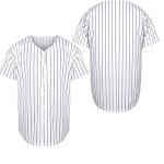 MESOSPERO Mens Button Down Shirts Short Sleeve Sports Uniforms Blank Baseball Jersey S-XXXL (White Stripe Shirt, XX-Large)