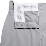 CHAMPRO Boys Open-Bottom Loose-Fit Baseball Pant with Adjustable Inseam and Reinforced Sliding Areas , Grey, Youth Large