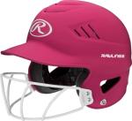 Rawlings | COOLFLO HIGHLIGHTER Batting Helmet | Face Guard Included | One Size Fits Most 6 1/2"-7 1/2" | Matte Pink