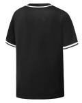 YWIES Mens Button Down Plain Baseball Jersey, Blank Softball Team Uniform, Hip Hop Hipster Short Sleeve Active Shirts Black