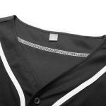 babyhealthy Womens Baseball Jersey Button Down Plain Softball Hip Hop Tshirts Sports Active Tee Black