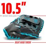 Franklin Sports Teeball Infinite Web/Shok-Sorb Combo Series Fielding Left Hand Glove, 10.5-Inch, Graphite/Blue