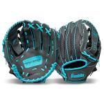 Franklin Sports Teeball Infinite Web/Shok-Sorb Combo Series Fielding Left Hand Glove, 10.5-Inch, Graphite/Blue