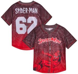 Marvel Mens Baseball Jersey - Avengers Spider Man Venom Hipster Hip Hop Button Up Baseball Jersey Men (Sizes: S-4XL), Size Medium, Spiderman Web