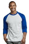 TOP PRO Men's 3/4 Sleeve Casual Raglan Jersey Baseball Tee Shirt (XL, Royal Blue/White)