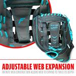 Franklin Sports Teeball Infinite Web/Shok-Sorb Combo Series Fielding Left Hand Glove, 10.5-Inch, Graphite/Blue