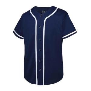 KUAIPAO Blank Baseball Jersey,Short Sleeve Plain Jersey Shirt,Sports Uniform for Men Women（White, Black, Red,Blue,S-3XL (M, Navy Blue)