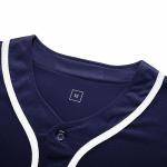 KUAIPAO Blank Baseball Jersey,Short Sleeve Plain Jersey Shirt,Sports Uniform for Men Women（White, Black, Red,Blue,S-3XL (M, Navy Blue)